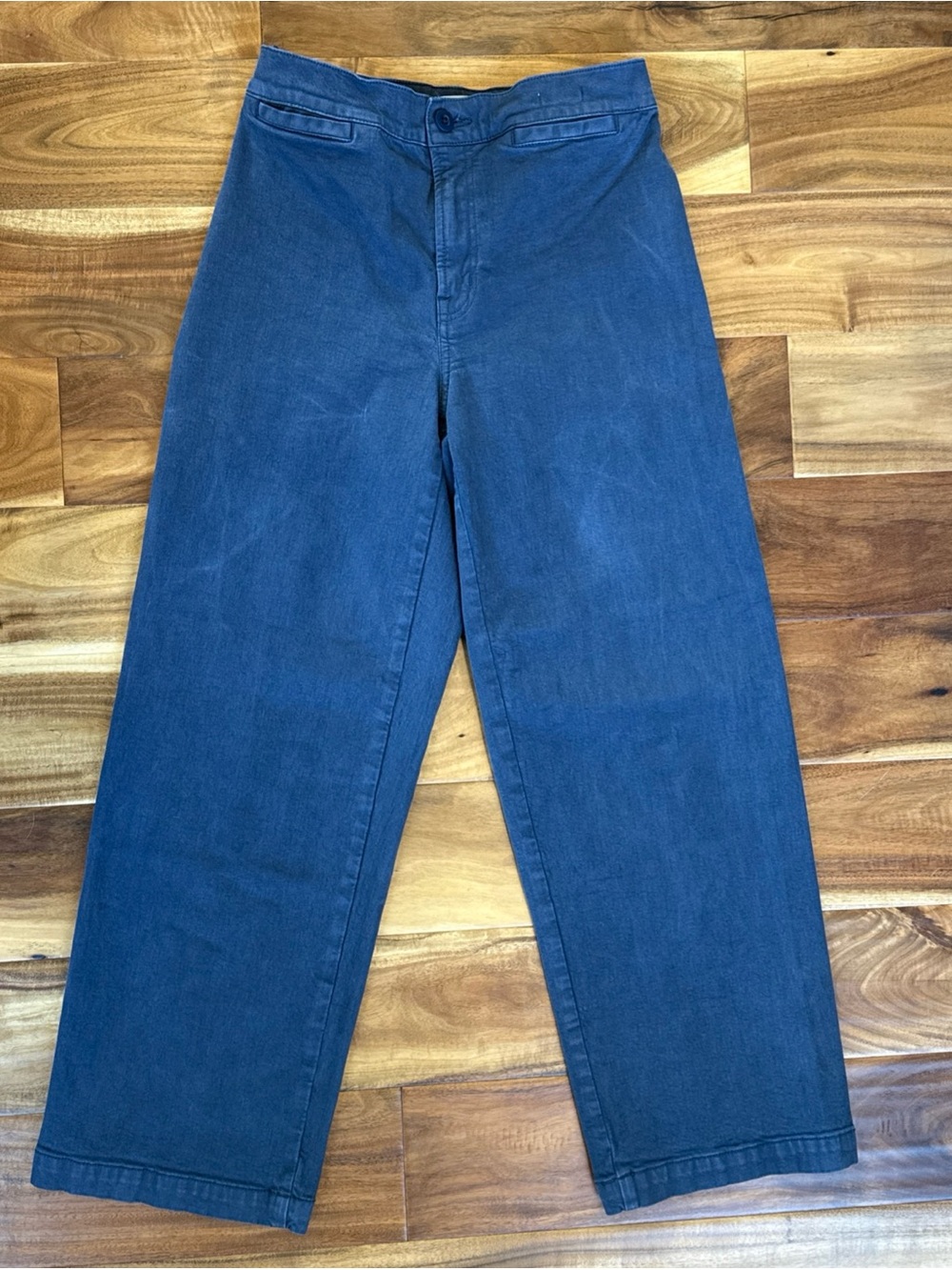 Madewell Emmett Wide-Leg Crop In Navy Blue Size 26 Style #NO948